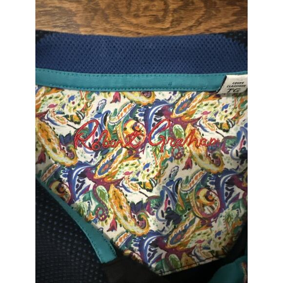 Robert Graham Polo Shirt Xl Classic Fit Black - Picture 6 of 13